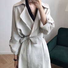 2020 Весна миди длина открытый стежок Женское пальто с поясом Casaco Feminino Harajuku Abrigo Mujer Тренч Femme 2024 - купить недорого