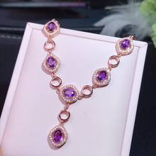 Natural amethyst luxury Necklace 925 Sterling Silver party birthday gift for mom 2024 - buy cheap