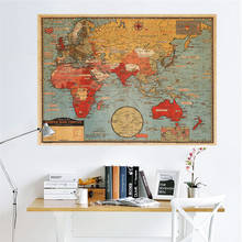 Póster Vintage Retro situación de guerra mundial mapa decoración de pared pintura decorativa papel Kraft póster tarjeta de felicitación Vintage 2024 - compra barato