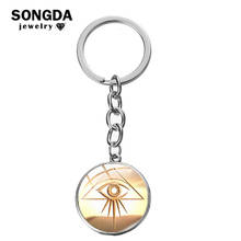 SONGDA The Eye of Horus Egyptian Keychains Wadjet Eye Glass Cabochon God's Blessing Amulet Punk Accessories Business Man Gift 2024 - buy cheap