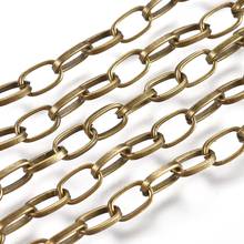 10 metros cadenas transversales hierro Cable cadenas de Color de bronce antiguo 6x4mm para collar enlaces 2024 - compra barato