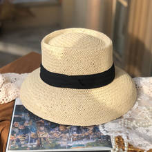 Fashion Retro Elegant Women Summer Kentucky Derby Fedora Sun Protection Big Wide Brim Travel Beach Straw Hat Ribbon Decoration 2024 - buy cheap