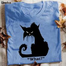 Umeko Cat Pattern O Neck Short Sleeve Graphic T Shirts Women Summer Y2k Plus Size Clothing Oversized Tees Tops Ladies Aesthetic 2024 - buy cheap