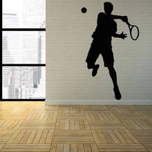 Tennis Wall Decal Racquets Sports Silhouette Door Window Vinyl Stickers Teens Bedroom Stadium Interior Decor Art Wallpaper Q753 2024 - buy cheap