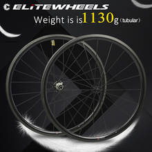 Elitewheel-conjunto de roda tubular de bicicleta 700c para fibra de carbono, hub de tração reto para clmbing clincher, 1130g apenas 2024 - compre barato