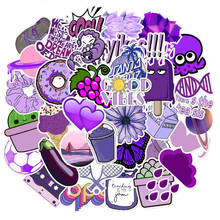 Pegatina de PVC para maletero personalizada, pegatinas de grafiti impermeables de color morado, pequeño cuaderno de dibujos animados frescos, caja de carro, n. ° 50, YC-049. 2024 - compra barato