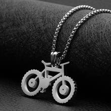 Moda personalidade pingente colar de aço inoxidável estilo bicicleta homem e mulher titânio aço colar jóias venda quente 2024 - compre barato
