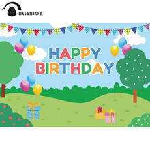 Allenjoy Happy Birthday Cartoon Pig Banner Balloons Flags Tree Gift Grassland Photobooth Backdrop Baby Shower Party Supplies 2024 - buy cheap