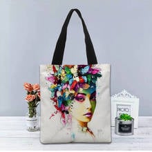 Pinturas coloridas personalizadas por patrice murciano bolsa de lona estampada sacolas de compras bolsa de ombro feminina casual para viagem 2024 - compre barato