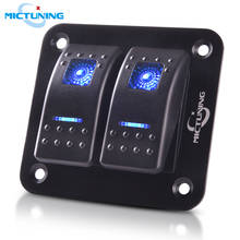 MICTUNING 2 Gang Rocker Switch Panel with Blue LED Light 12V-24V 5 Pin ON/Off Toggle Switch Control Panel for Car Boat Truck ATV 2024 - buy cheap