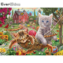 Evershine Diamond Embroidery Cat Cross Stitch Kit 5D DIY Diamond Painting Animals Mosaic Rhinestone Picture Home Decoration 2024 - buy cheap