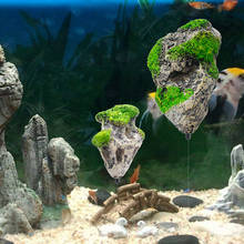 Pedra de aquário artificial suspensa, decoração flutuante para tanque de peixes, ornamento para decoração 2024 - compre barato
