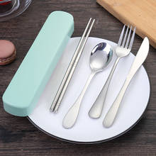 4 PCS Kitchenware Set Portable Chopsticks Fork Spoon Travel Cutlery Set Portable Travel Silverware Utensils Flatware Set 2024 - buy cheap