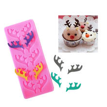 10 Elk Antlers Fondant Silicone Cake Mold Chocolate Mold DIY Cake Baking Decoration Mold A1601 K647 2024 - buy cheap