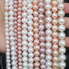 ¡Perlas de agua dulce 100% naturales, cuentas ovaladas sueltas de 5-10mm, para fabricación de joyas DIY de brazalete de collar! 2024 - compra barato