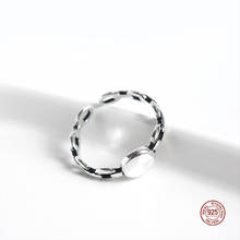 Lko anel estiloso em formato de corrente, anel ajustável para mulheres, vintage, gótico, punk 925, acessório de joia vintage 2024 - compre barato