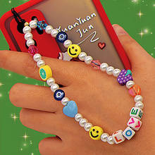 Vintage DIY Evil Eyes Letter Smiley Phone Chain Charms Colorful Harajuku Cool 90s Aesthetic Fruit Flower Keychains Accessories 2024 - buy cheap