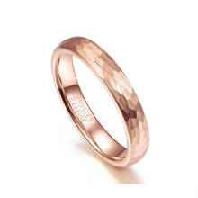 Anéis de cor de ouro rosa 4mm de largura, joia masculina para casamento e noivado, anéis de tungstênio 2024 - compre barato