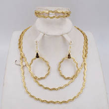Nova alta qualidade ltaly 750 cor do ouro conjunto de jóias para mulheres contas africanas moda colar conjunto brinco jóias 2024 - compre barato