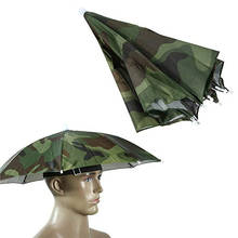 Sombrero de sombrilla portátil de camuflaje, sombrilla plegable para exteriores, senderismo, Camping, Pesca, parasol para la lluvia, sombrero de playa, 55cm 2024 - compra barato