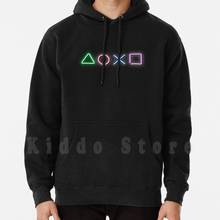 Neon Playstation Buttons hoodies long sleeve Playstation Playstation Neon Playstation Gamer Gaming Gamer 2024 - buy cheap