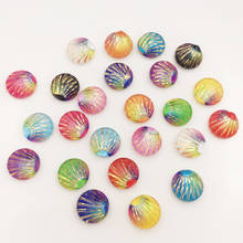 New Shiny 100pcs Mix Resin 10mm Colorful Shell Round Flat back Rhinestone Appliques DIY Wedding Scrapbook Craft SF852 2024 - buy cheap