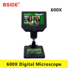 BSIDE 600X Digital Microscope Electronic Video Instrument 4.3 Inch HD LCD Welding Mobile Phone Repair Magnifier + Bracket 2024 - buy cheap