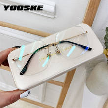 Yoske anti azul óculos de luz quadro sem aro grandes dimensões óculos de computador vintage feminino quadros transparentes 2024 - compre barato