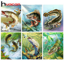 Huacan Diamond Painting 5d Animal Full Square Drill Diamond Embroidery Cross Stitch Fish Handicraft Wall Art Home Decor 2024 - buy cheap