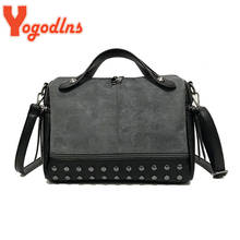Yogodlns Vintage Rivet  Shoulder Bag Women PU Leater Crossbody Bag Luxury Messenger Bag Brand Lady Handbag Large Shopping Purse 2024 - buy cheap