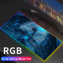 World of Warcraft Gaming RGB MousePad Large WOW Locking Edge Speed Game Gamer LED Mouse Pad Soft Laptop Notebook Mat for CSGO 2024 - buy cheap