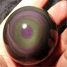 Arco-íris!! Esfera de cristal de quartzo raro com obsidiana para olho de gatos naturais 2024 - compre barato