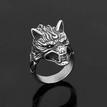 Punk Vikings Stainless steel Odin Norse hammer Giant Wolf Rings Men Mythological Trinity Nordic Runes Ring Male Jewelry Amulet 2024 - buy cheap