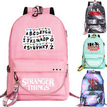 New TV Series Stranger Things Prints Boys Girls Kids School bag Women USB Chain Backpack Canvas Men Bagpack Packsack Bookbag 2024 - buy cheap