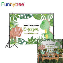 Funnytree-fondo personalizado para estudio fotográfico, telón de fondo con diseño de dinosaurio, acuarela, ideal para fiesta de cumpleaños de niños, photozone 2024 - compra barato