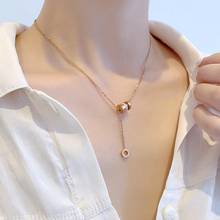Arlie kpop moda pingente gargantilha colar para mulher rosa corrente de ouro titânio aço jóias presente novas senhoras colar 2024 - compre barato