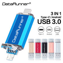 DataRunner OTG USB Flash Drive 32GB 64GB Type C Pen Drive 16GB 128GB 256GB Pendrive 3 in 1 Micro Usb Stick Type-C Memory Stick 2024 - buy cheap