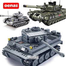 Bloques de construcción de tanque Tiger Panzer para niños, juguete de ladrillos para armar tanque militar de la Segunda Guerra Mundial, ideal para regalo 2024 - compra barato