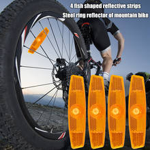 Mini refletor de aro de bicicleta, refletor de aro de roda de bicicleta com aro de aço, refletor de segurança e advertência para mountain bike, clipe de montagem refletor de aro 2024 - compre barato