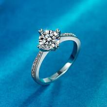 Inbeauté corte prata 925 excelente corte 2 ct redondo vvs1 moissanite coração ajuda anel de casamento moissanite teste diamante anéis de casamento 2024 - compre barato