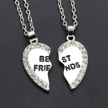 Best Friends Heart Shape Pendant Necklace Unisex Personality Friendship Necklaces Jewelry Gift 2024 - buy cheap
