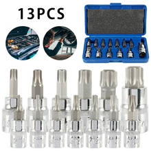 Broca torx de 1/4 "3/8" 1/2 ", conjunto de adaptadores, pontas hexagonais e de soquete, chave allen, cabeça universal, 13 peças 2024 - compre barato