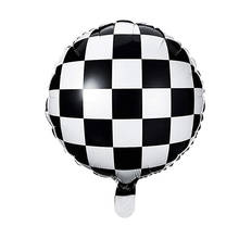 2 pçs checkerboard balões aniversário globos de ar preto branco checkered hélio balão da folha de corrida carro temático festa decoração suprimentos 2024 - compre barato