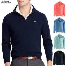 Qualidade superior 100% algodão inverno novo bordado-logo camisolas masculinas de malha pullovers casuais manga longa casacos moda roupas 2024 - compre barato