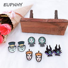 EUPNHY 1 пара креативных сережек-гвоздиков Maleficent для женщин и девочек, милые серьги с защитой от аллергии, пирсинг, ювелирные изделия для тела, рождественские подарки 2024 - купить недорого