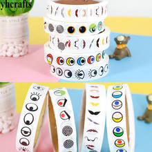 1 Roll(1000PCS)/LOT,Mustache stickers in paper roll Craft material Eye nose mouth monster stickers Kids diy toys Handmade work 2024 - buy cheap