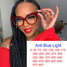 Óculos de miopia feminino, óculos anti luz azul tipo olho de gato e vermelho para computador, armação para dioptria-2 2024 - compre barato