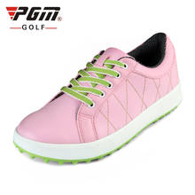 PGM-zapatos de Golf de cuero suave para mujer, zapatillas transpirables antideslizantes, zapatos de entrenamiento ligeros y portátiles AA10097 2024 - compra barato