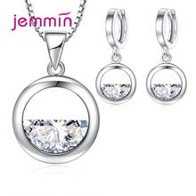 Korean Trend Women 925 Sterling Silver Necklaces Earrings Sets Cubic Zirconia Ear Rings Pendant Necklaces Bridal Jewelry 2024 - buy cheap