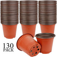 130 Pcs 10cm Plastic Plants Nursery Seed Starting Pots for Succulents Seedlings Cuttings Transplanting Home Garden Flower Decor 2024 - buy cheap